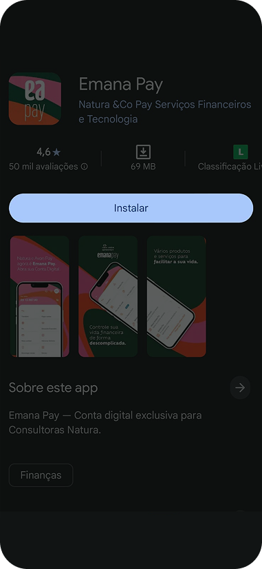 Passo 1: Baixe e abra o app Emana Pay